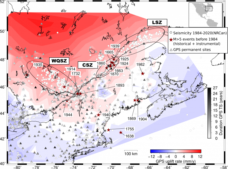 Interpolierter Strain Rate der Charlevoix Seismischen Zone